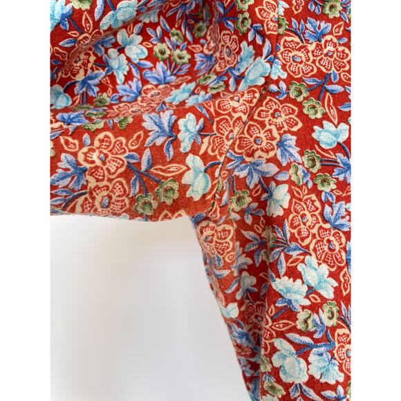 Vintage 70s Land N Sea Floral Button Up Collared Shirt Cotton Sz 34 S/M Retro - Picture 12 of 13